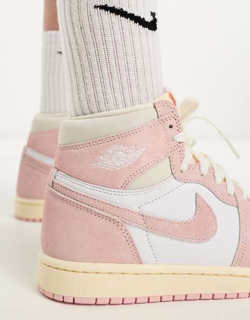 Nike Air Jordan 1 Retro Hi OG in Washed Pink-Red