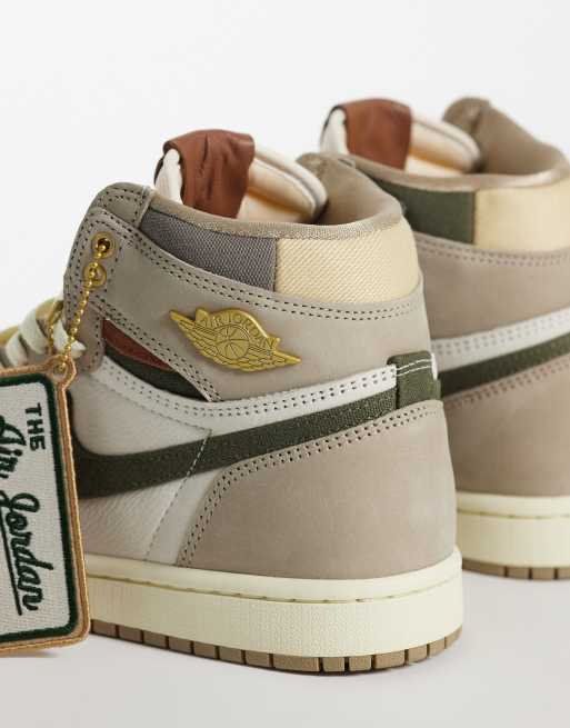 Nike Air Jordan 1 Retro Hi OG sneakers in khaki, 3 of 5