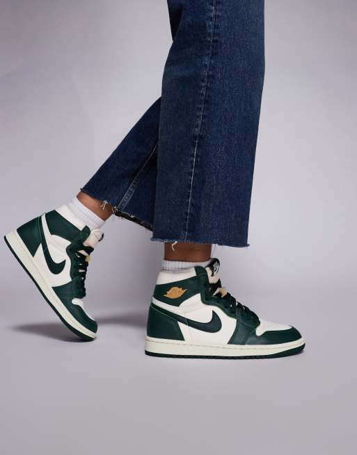 Nike Air Jordan Retro High OG sneakers in off white and green ASOS