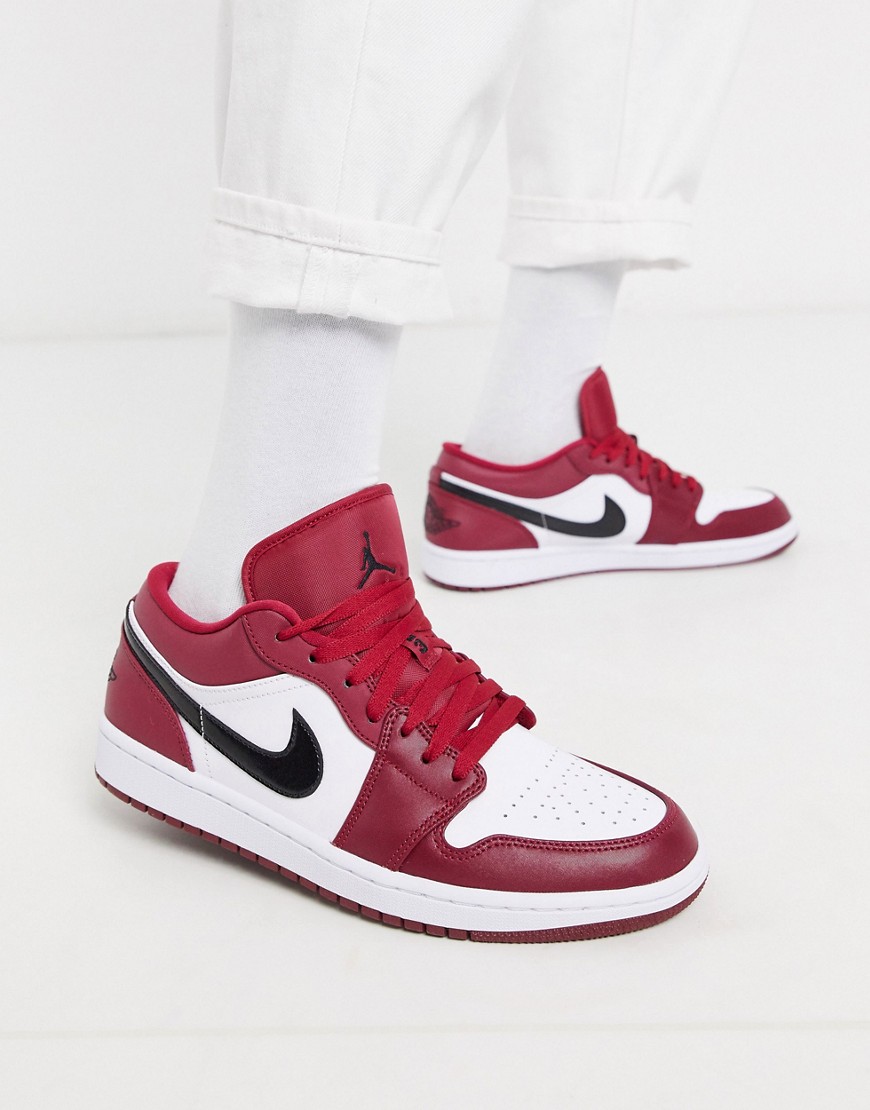 Nike – Air Jordan 1 – Röda träningsskor med lågt skaft