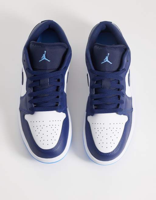 Nike – Air Jordan 1 – Sneaker in Marineblau und Weiß mit niedrigem Schaft , 3 von 5