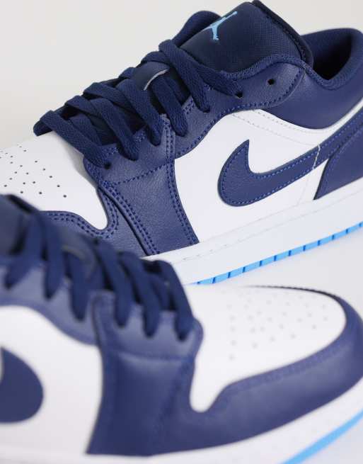 Nike – Air Jordan 1 – Sneaker in Marineblau und Weiß mit niedrigem Schaft , 4 von 5