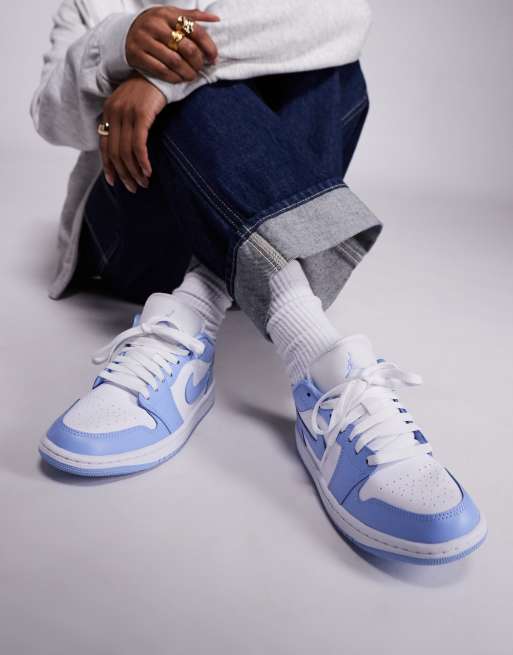 Nike – Air Jordan 1 – Sneaker mit niedrigem Schaft in Blau und Weiß, 5 von 5