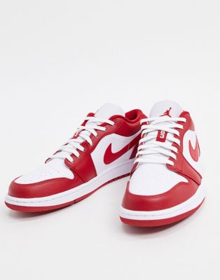 Nike - Air Jordan 1 - Sneakers basse bianco/rosso | ASOS