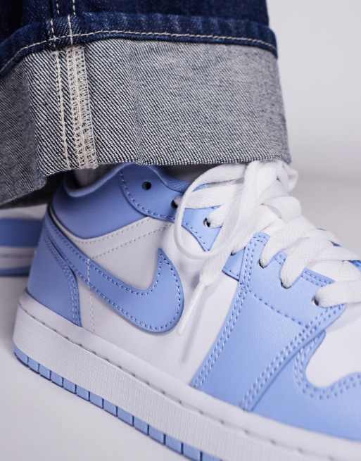 Nike Air - Jordan 1 - Sneakers basse blu e bianche, 2 di 5