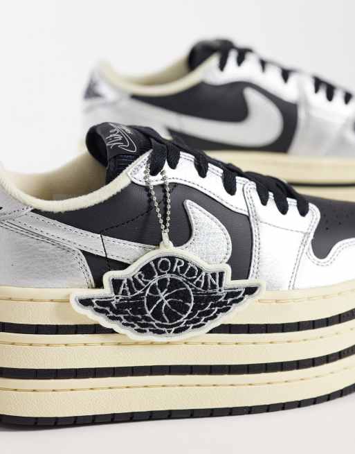 Nike Air Jordan 1 triple stack sneakers with metallic detailing in