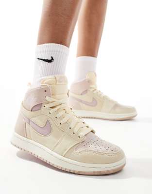 Nike Air Jordan 1 Zoom Comfort 2 sneakers in beige and light pink | ASOS