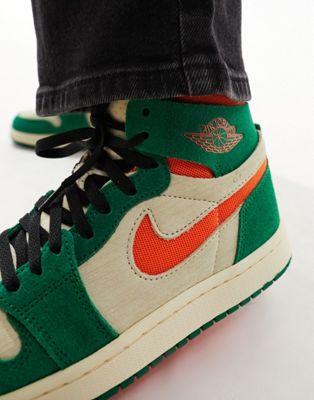 Nike Air Jordan 1 Zoom Comfort 2 sneakers in green u0026 stone