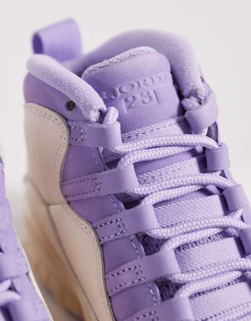 Nike Air Jordan 10 Retro sneakers in beige and purple , 4 of 5
