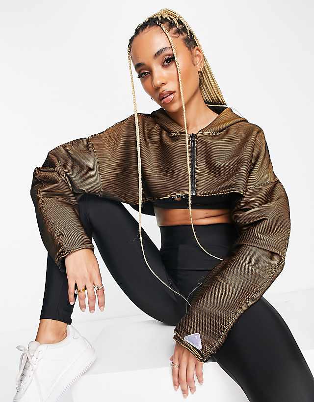 Nike Air Jordan 23 Engineered reversible cropped hoodie in black and brown | ASOS