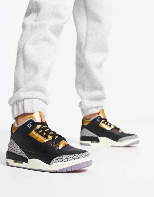 Jordan 3 hotsell black and yellow