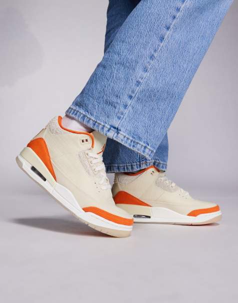 Nike Air Jordan 3 Retro sneakers in orange and off-white - view 1