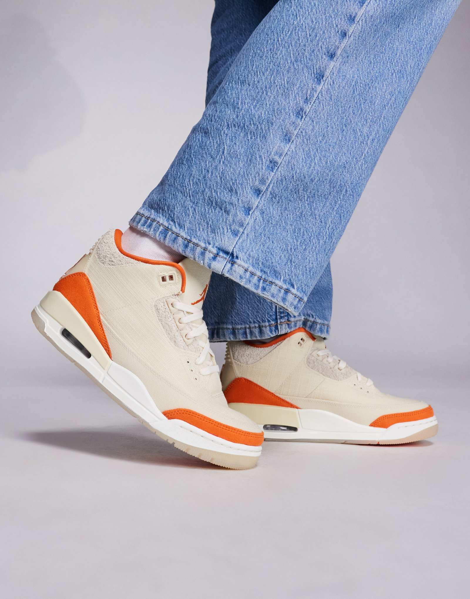 Кроссовки Nike Air Jordan 3 в стиле ретро оранжевого и темно-белого цветов