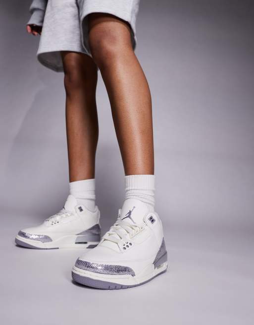 Nike Air Jordan 3 Retro sneakers in white and gray | ASOS