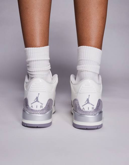 Nike Air Jordan 3 Retro sneakers in white and gray | ASOS