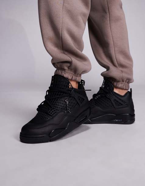 Nike Air Jordan 4 Net sneakers in black and silver - view 1