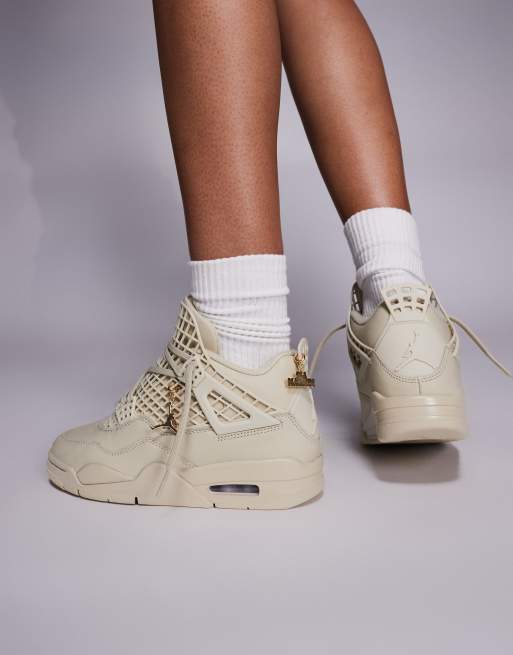 Nike Air Jordan 4 Net sneakers in metallic and gold | ASOS