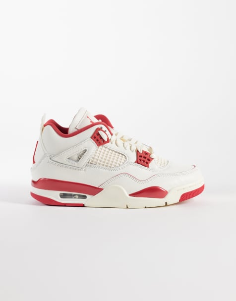Nike Air Jordan 4 Retro sneakers in beige and red - view 1