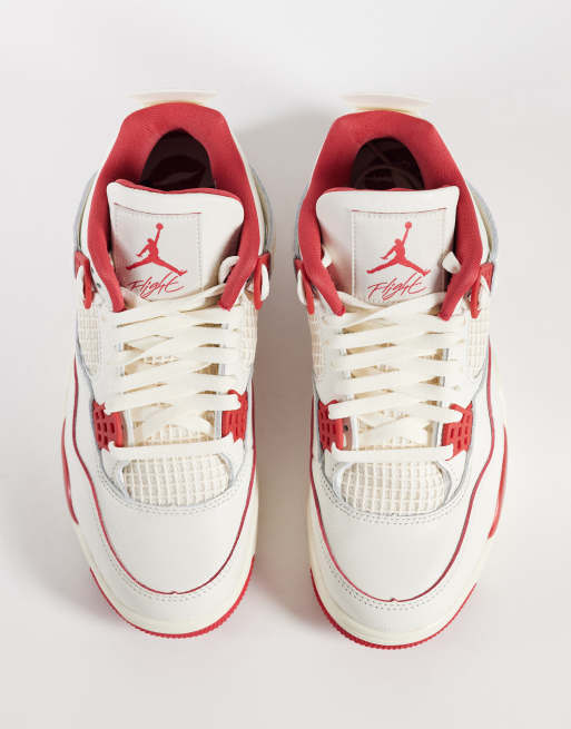 Nike Air Jordan 4 Retro sneakers in beige and red, 3 of 5