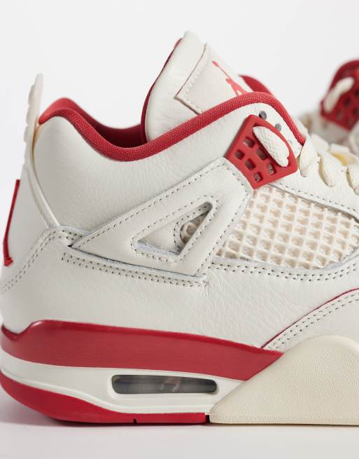Nike Air Jordan 4 Retro sneakers in beige and red, 4 of 5