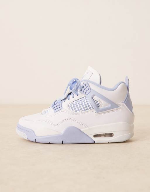 Nike Air Jordan 4 Retro sneakers in white and light blue