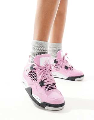 jordans 4 purple and white