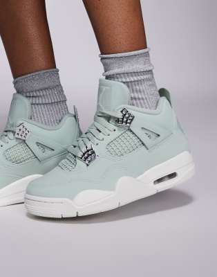 Jordan Nike Air Jordan 4 Retro trainers in green and silver