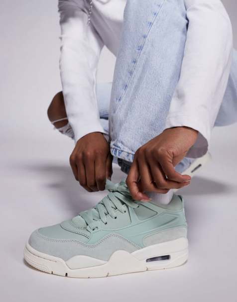 Nike Air Jordan 4 RM sneakers in light green and white - view 1
