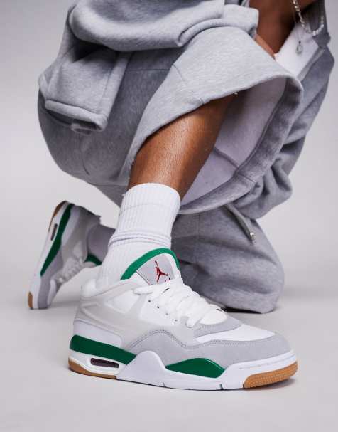 Nike Air Jordan 4 RM trainers in grey and green - view 1