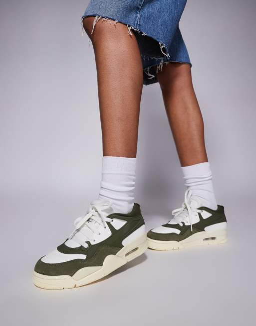 Nike Air Jordan 4 RM trainers in off-white and khaki