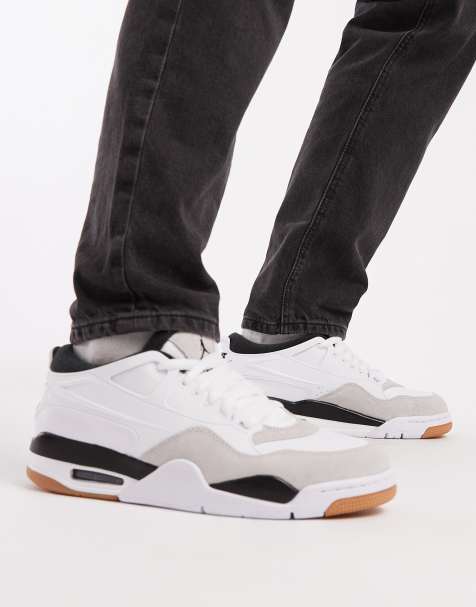Nike Air Jordan 4 RM trainers in white, grey and black - view 1
