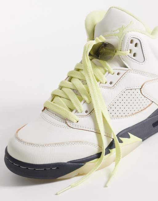 Nike Air Jordan 5 Retro sneakers in off white and green | ASOS