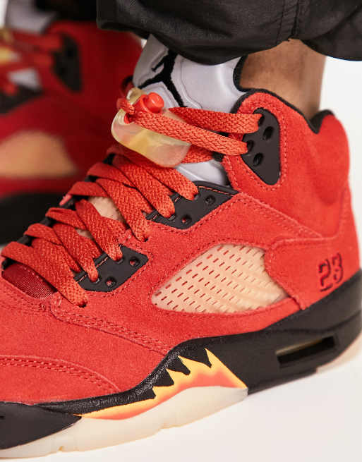 Air Jordan 5 Retro Suede High Top Sneakers in Orange - Nike