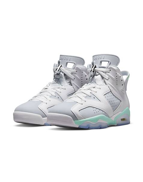 Nike Air Jordan 6 Retro sneakers in white/mint foam - WHITE