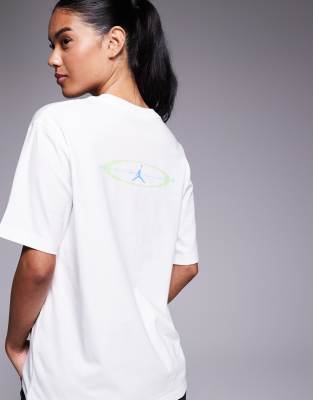 Jordan Nike Air  Backprint T-shirt In White
