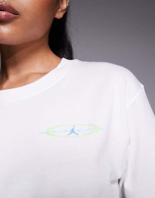 Nike Air Jordan backprint T-shirt in white, 2 of 4