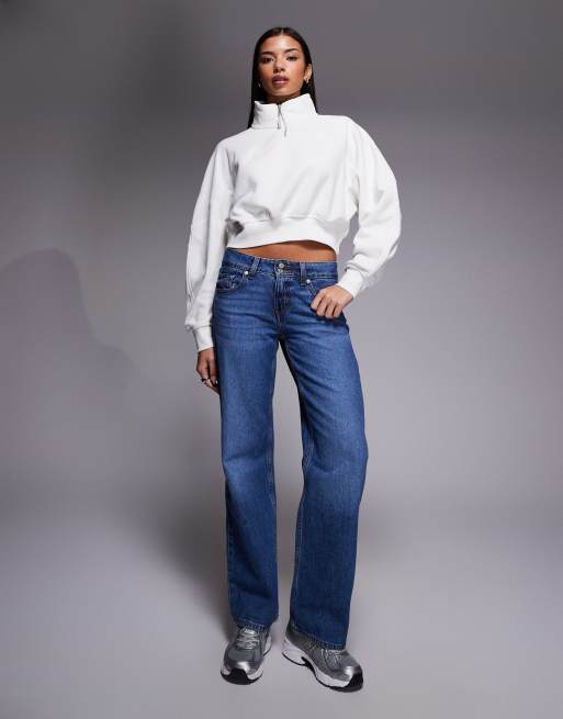 Nike Air Jordan cropped quarter zip top in off white | ASOS