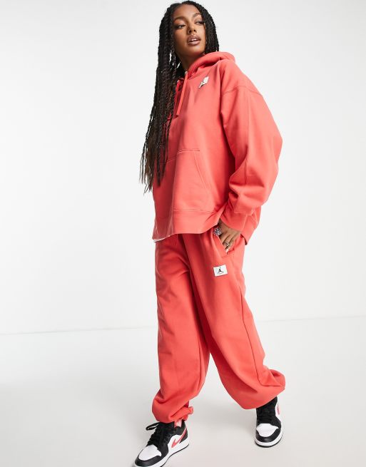 Nike Air Jordan Essential fleece pullover hoodie in lobster red