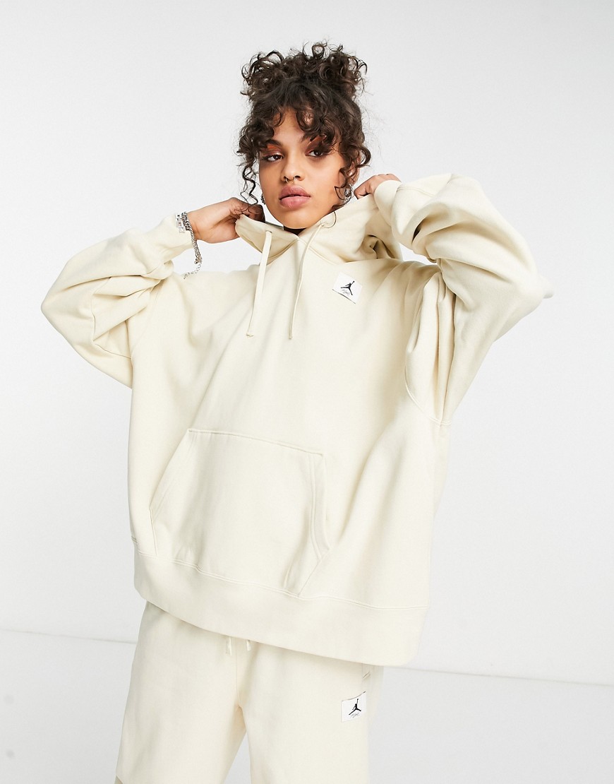 Nike Air Jordan Essentials fleece pullover hoodie in cream-Neutral