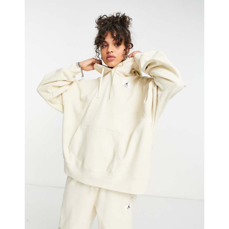 De Alpen evenaar vertrekken Nike Air Jordan Essentials fleece pullover hoodie in cream | ASOS