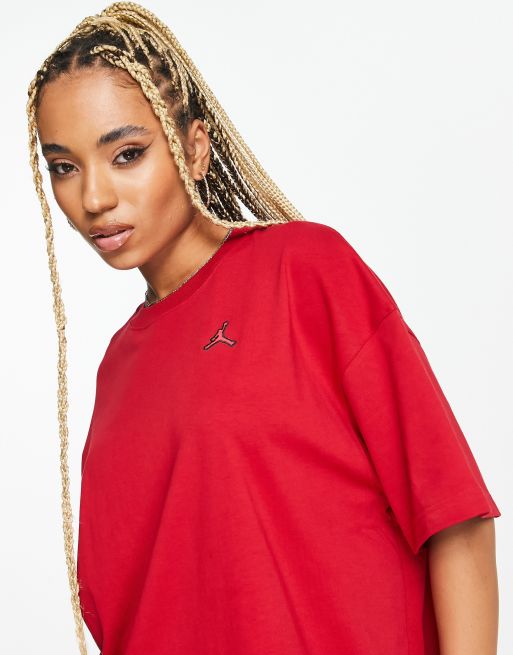 Red jordan sale shirts womens