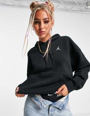 Shop Jordan Nike Air  Flight Fleece Hoodie In Black-multi