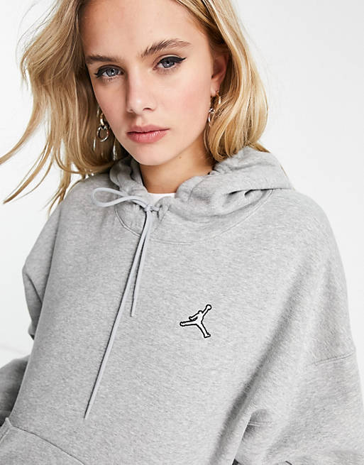 Nike Air Jordan fleece hoodie dark gray heather |