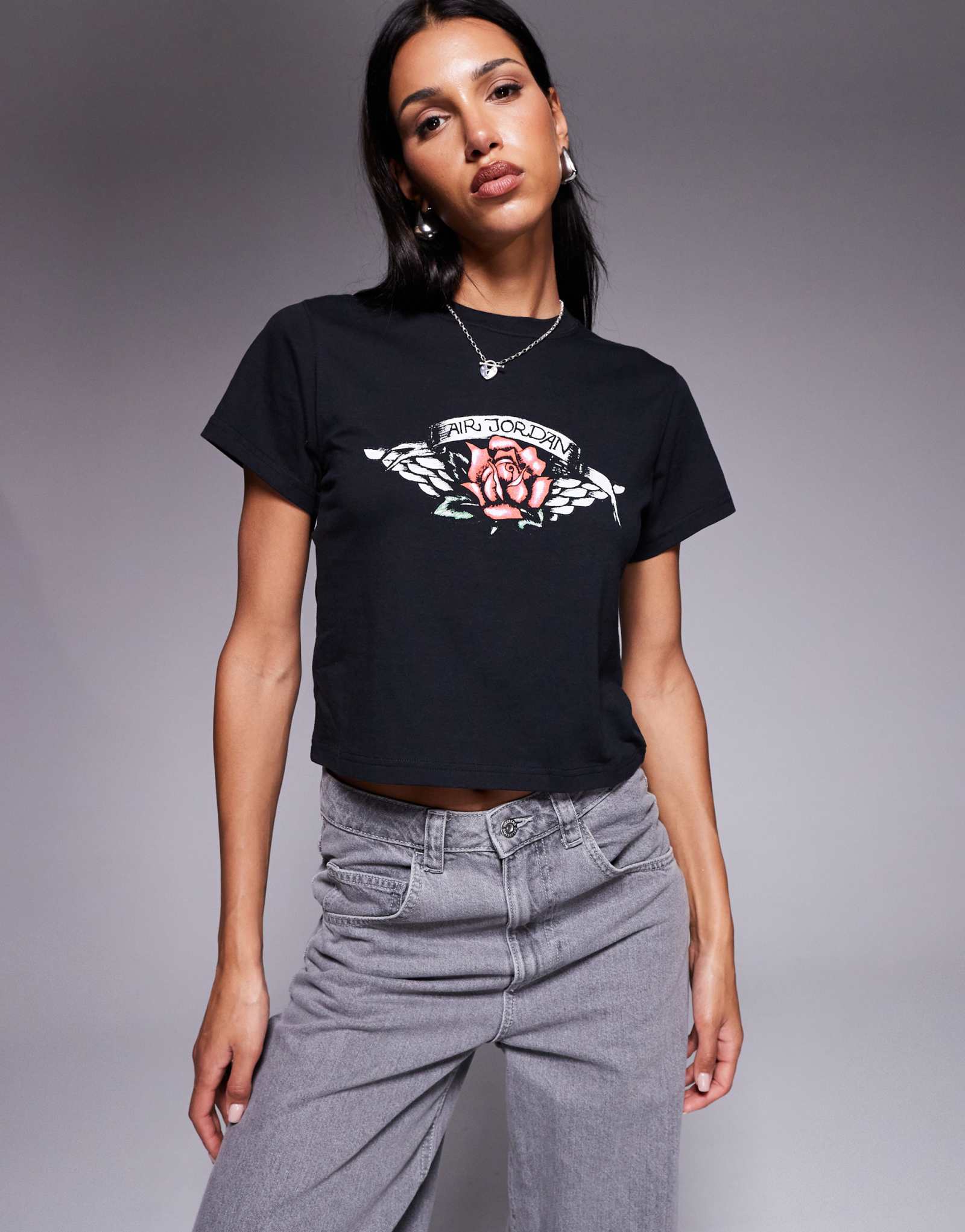 Футболка Nike Air Jordan с изображением полета черного цвета