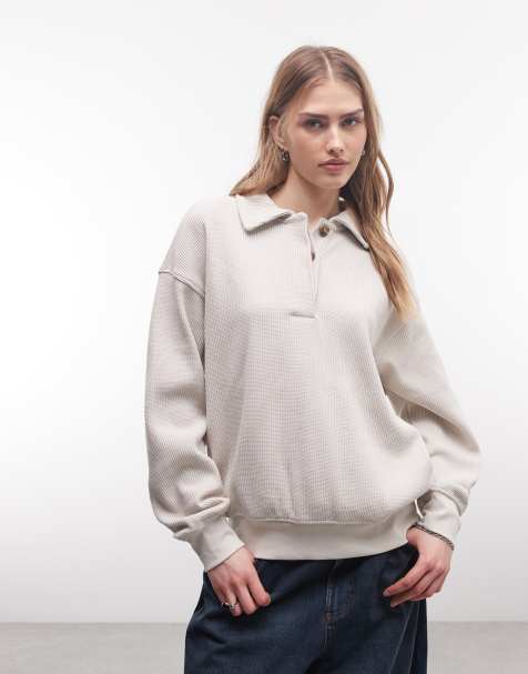 Nike Air Jordan Flight long sleeve waffle top in beige