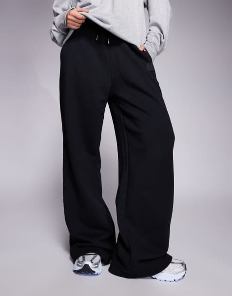 Nike Air Jordan Flight wide leg joggers in black