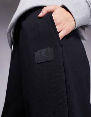 Jordan Nike Air  Flight Wide Leg Sweatpants In Black