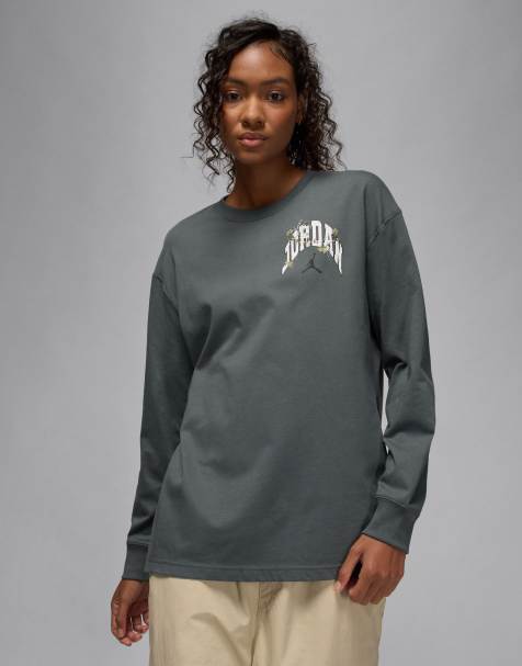 Nike Air Jordan graphic long sleeve T-shirt in dark gray - view 1