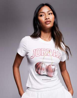Jordan Nike Air  Graphic T-shirt In White