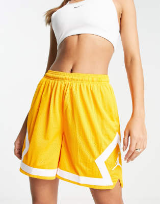 JORDAN NIKE AIR JORDAN HERITAGE DIAMOND SHORTS IN TAXI YELLOW AND WHITE-MULTI